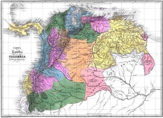 哥伦比亚的地图，主要的绿宝石开采地区位于波哥大以外